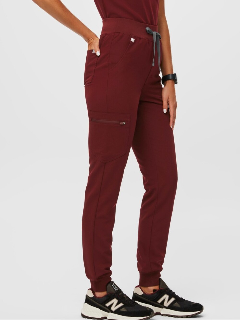 Figs Zamora Scrub Jogger Pants Professional Women's High Waist Burgundy sz XXS. - Picture 5 of 16